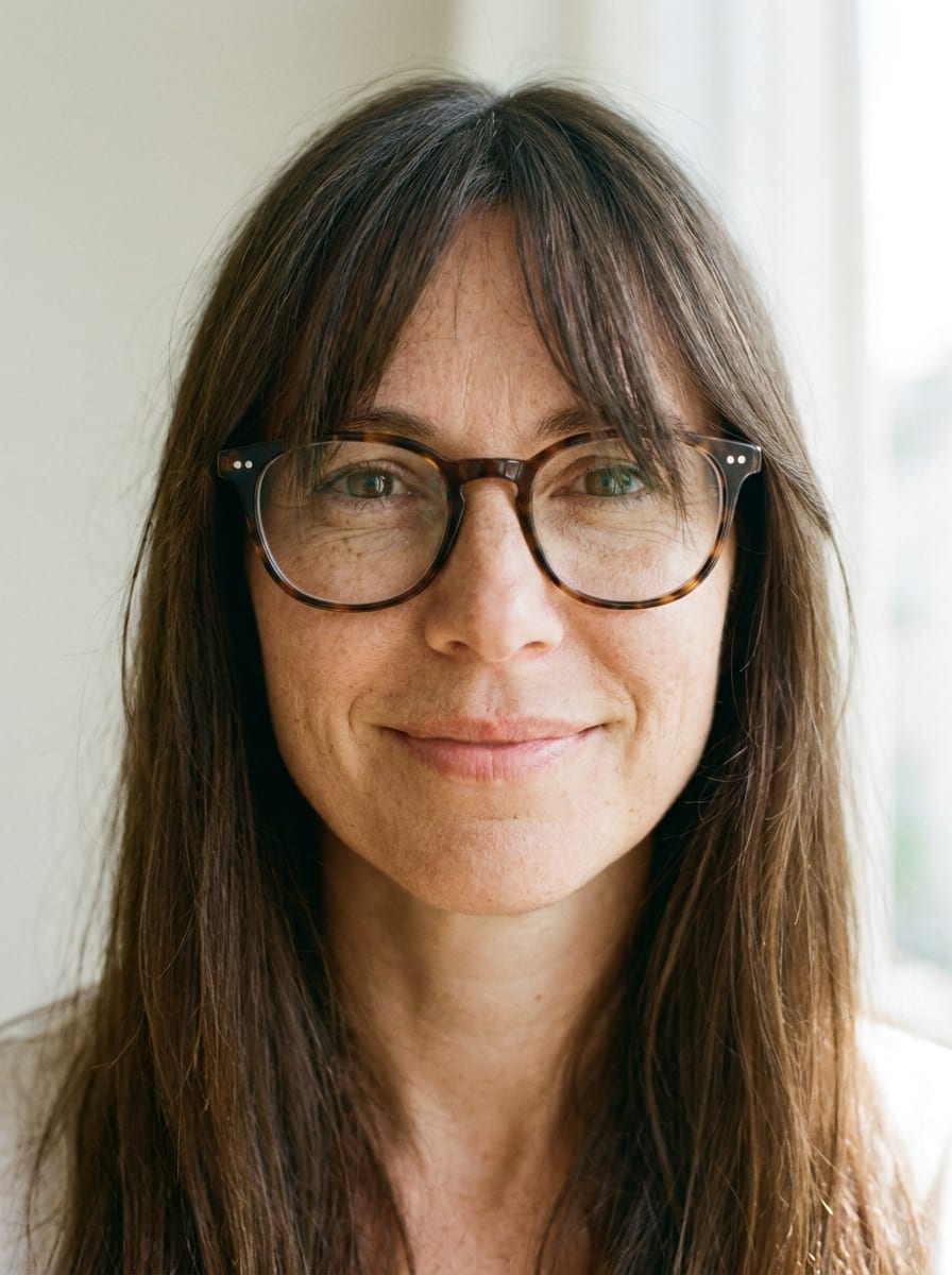 Lange Haare mit Pony und Brille - Lange Haare mit Pony